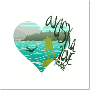 Alaska Love with a Buoy Scenery Posters and Art